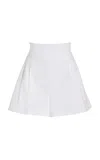 Carolina Herrera High-rise Cotton-wool Shorts In White