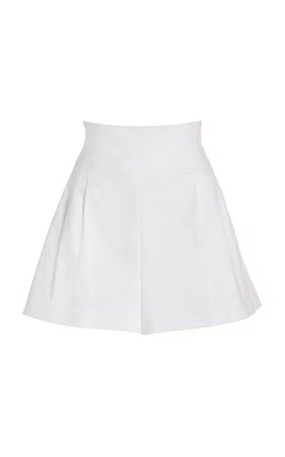 Carolina Herrera High-rise Cotton-wool Shorts In White