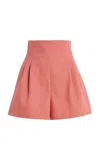 Carolina Herrera High-rise Denim Shorts In Pink