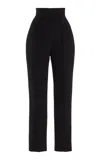 Carolina Herrera High-rise Stretch-wool Skinny Pants In Black