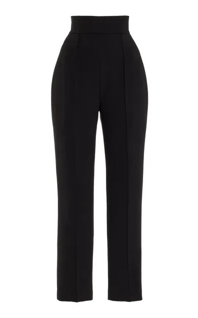 Carolina Herrera High-rise Stretch-wool Skinny Trousers In Black