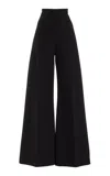 Carolina Herrera High-waist Stretch-wool Wide-leg Pants In Black