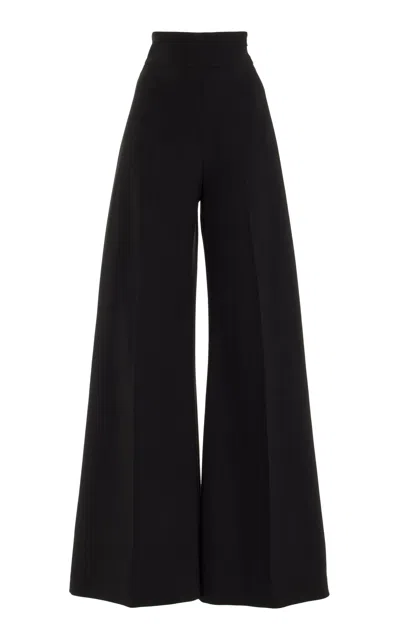 Carolina Herrera High-rise Stretch-wool Wide-leg Pants In Black