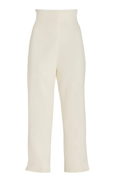 Carolina Herrera High-rise Wool Suiting Capri Pants In White