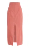 Carolina Herrera High-waist Denim  Skirt In Pink