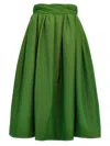 Carolina Herrera High-waisted Midi Skirt With Structured Waistband In Green