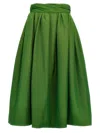 Carolina Herrera High-waisted Midi Skirt With Structured Waistband In Green