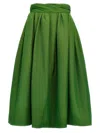Carolina Herrera High-waisted Midi Skirt With Structured Waistband In Green