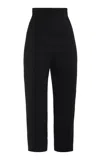 Carolina Herrera High-waist Stretch-wool Capri Pants In Black