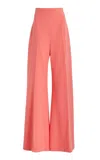 Carolina Herrera High-waist Stretch-wool Wide-leg Pants In Light Pink