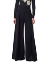 Carolina Herrera High-waist Wide Leg Wool-blend Pant In Black