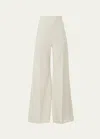 Carolina Herrera High-waist Wool-blend Wide-leg Pants In Ivory