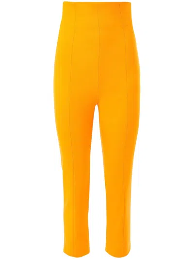 Carolina Herrera High-waisted Capri Trousers In Orange