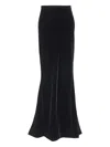 Carolina Herrera Velvet Trumpet Skirt With Train In Black