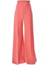 Carolina Herrera High-waist Stretch-wool Wide-leg Pants In Pink