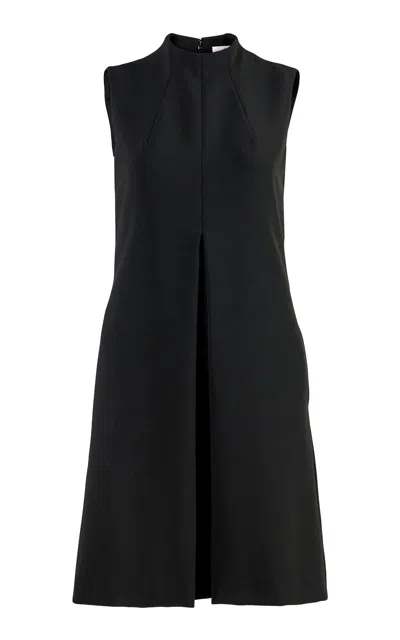 Carolina Herrera High-neck Stretch Fluid Crepe Shift Dress In Black