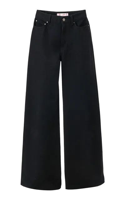 Carolina Herrera High-rise Denim Wide-leg Jeans In Brown
