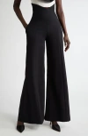 Carolina Herrera Hollywood V-waist Stretch Wool Pants In Black