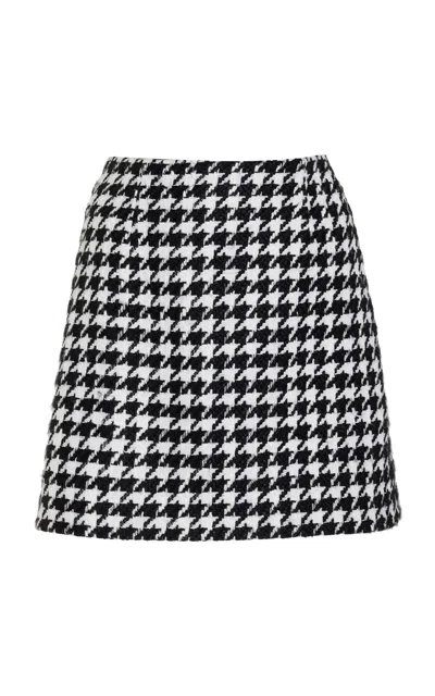 CAROLINA HERRERA HOUNDSTOOTH TWEED MINI SKIRT