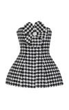 CAROLINA HERRERA HOUNDSTOOTH TWEED PEPLUM TOP