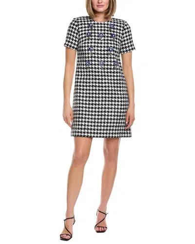Carolina Herrera Houndstooth Linen-blend Shift Dress In Multi