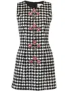 Carolina Herrera Houndstooth-pattern Mini Dress In White