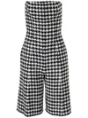Carolina Herrera Houndstooth-pattern Playsuit In Black