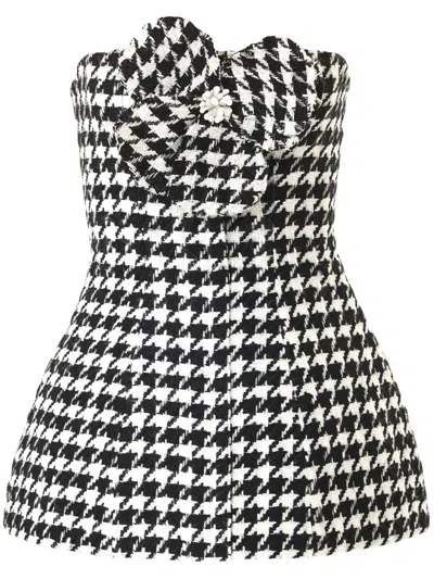 CAROLINA HERRERA HOUNDSTOOTH-PATTERN TOP