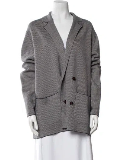 Pre-owned Carolina Herrera Houndstooth Print Coat In Multi