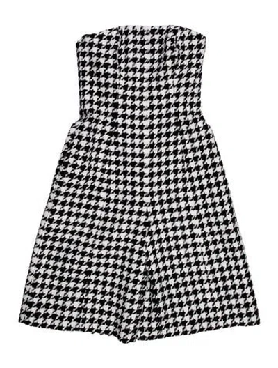 Pre-owned Carolina Herrera Houndstooth Print Strapless Jumpsuit W/ Tags In Multi