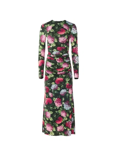 Carolina Herrera Hydrangea-print Maxi Dress In Multi