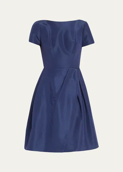 Carolina Herrera Icon Bateau Neck Short-sleeve Dress In Azalea
