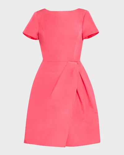 Carolina Herrera Icon Bateau Neck Short-sleeve Dress In Pink
