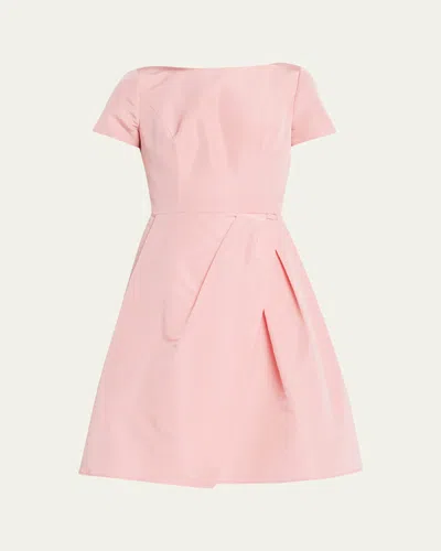 Carolina Herrera Icon Bateau Neck Short-sleeve Dress In Pink