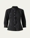 Carolina Herrera Icon Blouse With Pearly Buttons In Black