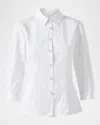 Carolina Herrera Icon Blouse With Pearly Buttons In Ivory