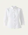Carolina Herrera Icon Blouse With Pearly Buttons In Ivory