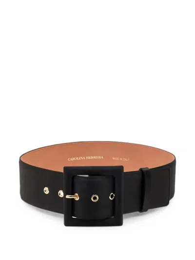 Carolina Herrera Icon Buckle Belt In Black