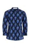 Carolina Herrera Icon Cotton Poplin Shirt In Blue
