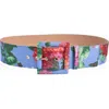 Carolina Herrera Icon Hydrangea-print Belt In Multi