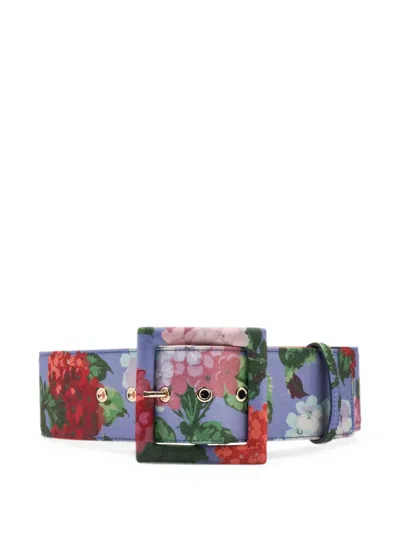 Carolina Herrera Icon Hydrangea-print Belt In Multi
