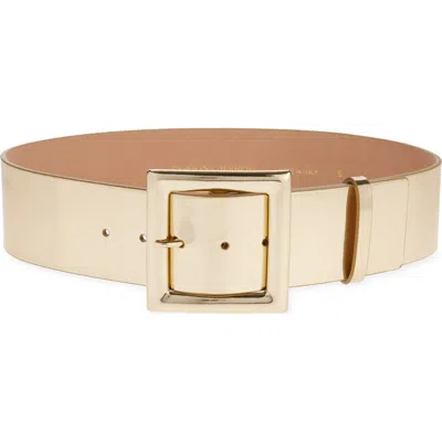 Carolina Herrera Icon Metallic Leather Belt In Brown