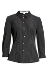 Carolina Herrera Icon Blouse With Pearly Buttons In Black