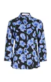 Carolina Herrera Icon Printed Stretch-cotton Top In Black