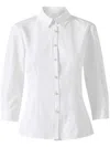Carolina Herrera Icon Blouse With Pearly Buttons In White