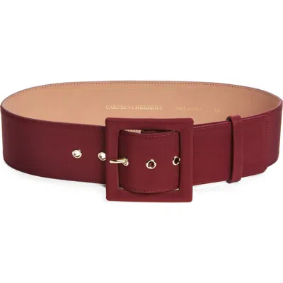 Carolina Herrera Faille Icon Belt In Red
