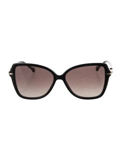 Pre-owned Carolina Herrera Interlocking Cc Logo Cat-eye Sunglasses In Black