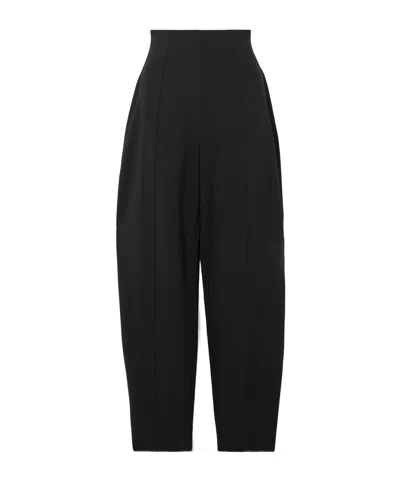 Carolina Herrera Isla Wool-blend Barrel-leg Pants In Black