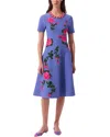 Carolina Herrera Jacquard Flare Dress In Black