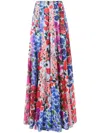 Carolina Herrera Multi Floral-print Wide-leg Palazzo Pants In Red